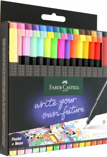 Набор ручек капилярных Finepen Grip, 30 цветов обложка книги