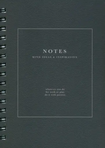 Блокнот Notes, черный, 120 листов, клетка обложка книги