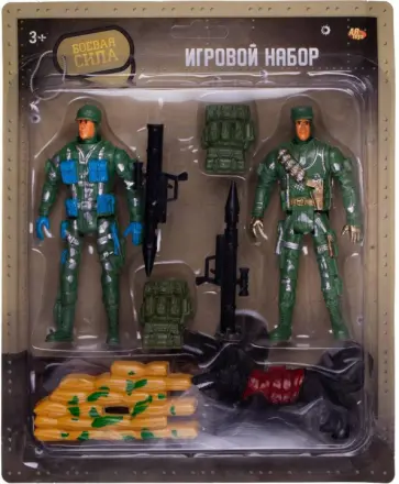 Набор игровой Боевая сила. Два солдата со служебной собакой, экипировкой и оружием обложка книги