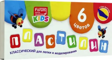 Пластилин со стеком Kids, 6 цветов Пластилин со стеком Kids, 6 цветов обложка книги
