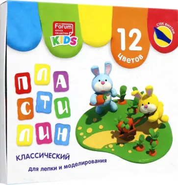 Пластилин со стеком Kids, 12 цветов Пластилин со стеком Kids, 12 цветов обложка книги