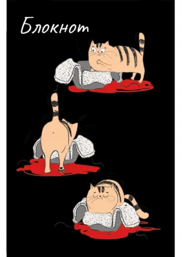 Блокнот Жизнь кота, А6, 40 листов, клетка обложка книги