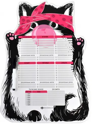 Магнитное расписание Черный кот обложка книги