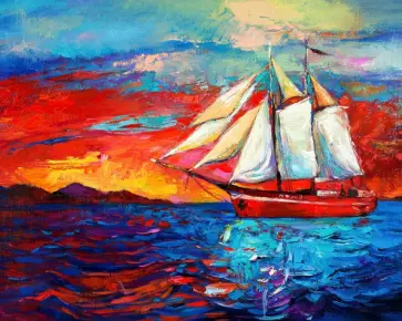 Алмазная мозаика Парусник в море обложка книги