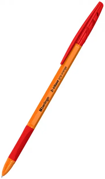 Ручка шариковая Tribase grip orange, красная обложка книги