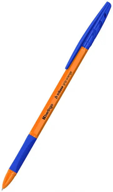 Ручка шариковая Tribase grip orange, синяя обложка книги