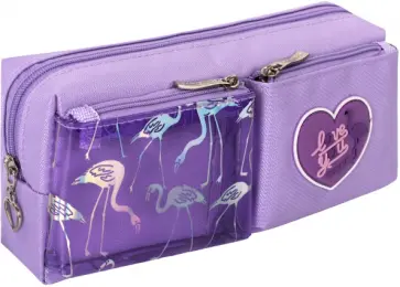 Пенал-косметичка Flamingo, фиолетовый обложка книги