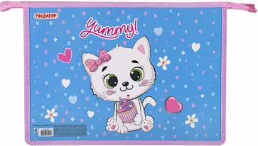 Папка для тетрадей на молнии Yummy Cupcake, А4 обложка книги