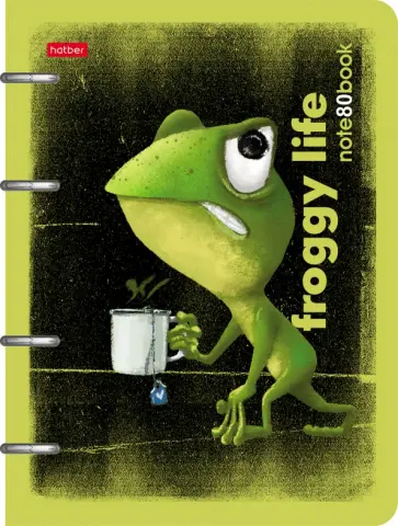 Тетрадь на кольцах Лягух Кир, А5, 80 листов, клетка обложка книги