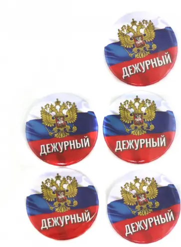 Набор значков Дежурный. Герб, триколор, 5 штук обложка книги