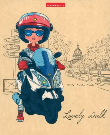 Тетрадь Девочки на крафте, 48 листов, клетка, в ассортименте обложка книги