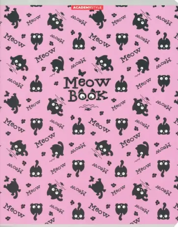 Тетрадь Мяу, 96 листов, клетка, в ассортименте обложка книги