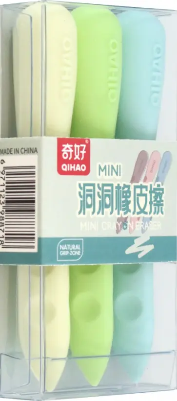 Набор ластиков Цветные мелки, 3 шт обложка книги