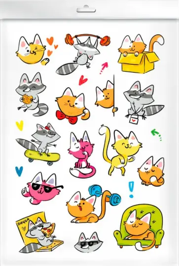 Стикеры для детей Милые животные обложка книги