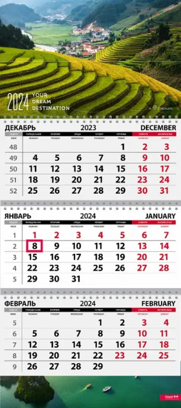 Календарь квартальный на 2024 год Путешествия. Вьетнам Календарь квартальный на 2024 год Путешествия. Вьетнам обложка книги