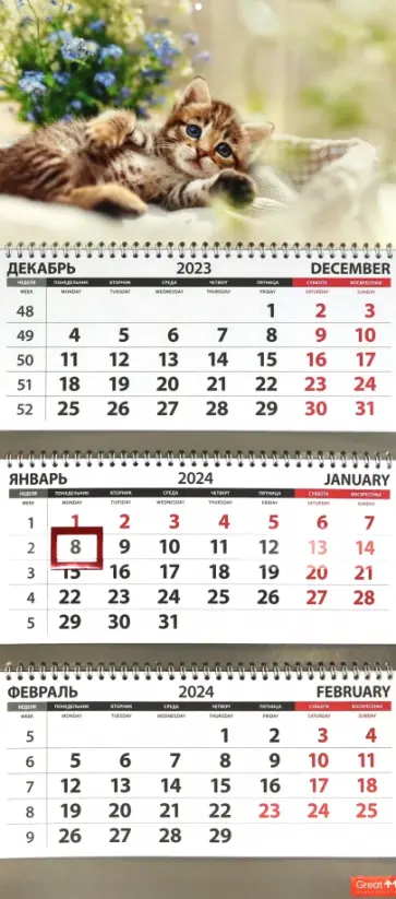 Календарь квартальный на 2024 год Котята. Цветы Календарь квартальный на 2024 год Котята. Цветы обложка книги