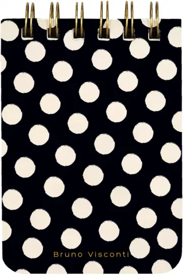 Блокнот Black&White.Горошек белый, А7, 100 листов, линия обложка книги