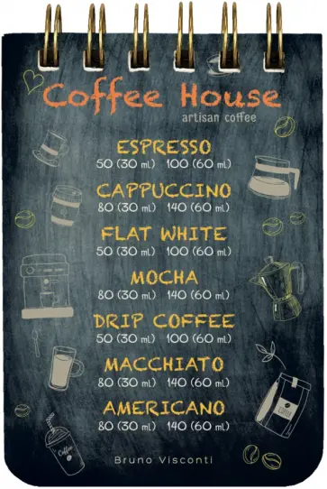 Блокнот Coffeе House, А7, 100 листов, линия обложка книги