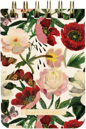 Блокнот Пионы, А7, 100 листов, линия обложка книги