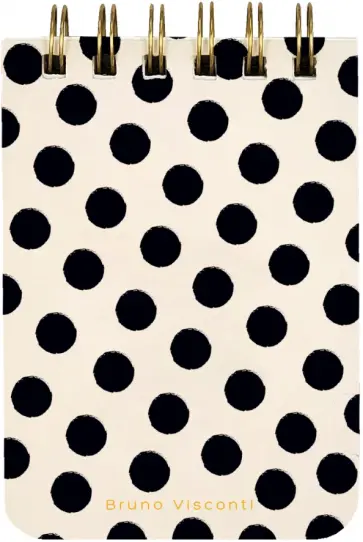 Блокнот Black&White.Горошек черный, А7, 100 листов, линия обложка книги