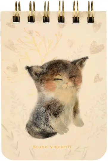 Блокнот Милый котик, А7, 100 листов, линия обложка книги