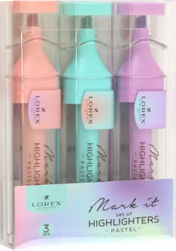 Набор текстовых маркеров, пастель, 3 штуки обложка книги