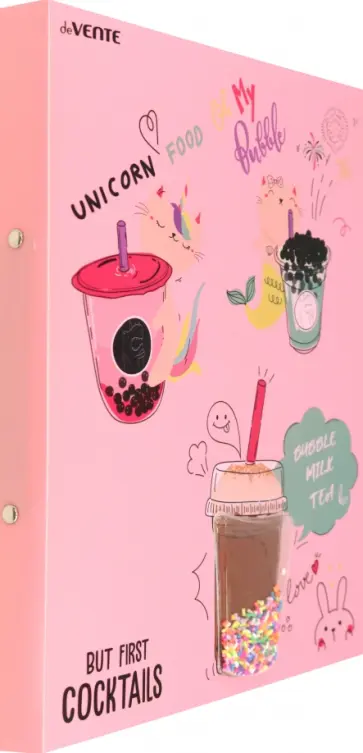 Папка на кольцах Unicorn Coctail, розовый, А4 обложка книги