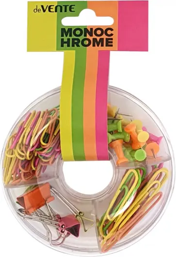 Набор канцелярский MonoChrome. Скрепки, кнопки, зажимы Набор канцелярский MonoChrome. Скрепки, кнопки, зажимы обложка книги