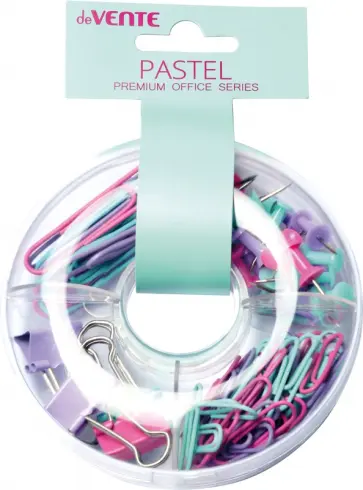 Набор канцелярский Pastel. Скрепки, кнопки, зажимы Набор канцелярский Pastel. Скрепки, кнопки, зажимы обложка книги