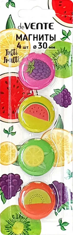 Магниты для доски офисной Tutti-Frutti, 4 штуки обложка книги
