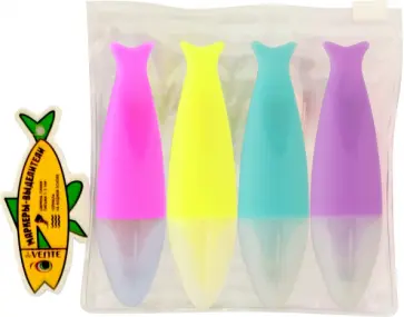 Набор маркеров-выделителей Fish, 4 шт обложка книги