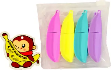 Набор маркеров-выделителей  Bananas, 4 шт обложка книги