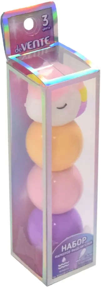 Набор маркеров-выделителей Kawaii Unicorn, 3 цвета обложка книги