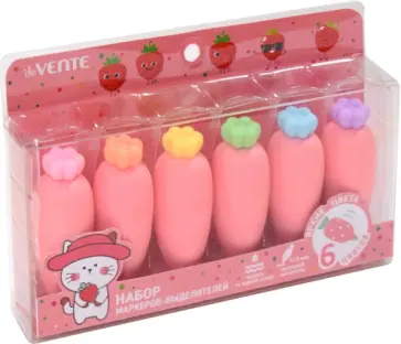 Набор маркеров-выделителей Kawaii Strawberry, 6 цветов обложка книги