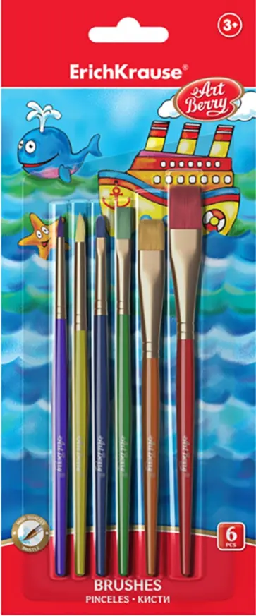 Набор кистей ArtBerry, синтетика, 6 шт обложка книги