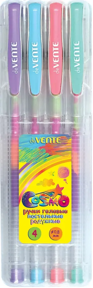 Набор гелевых ручек Cosmo Rainbow, пастель, 4 цвета Набор гелевых ручек Cosmo Rainbow, пастель, 4 цвета обложка книги