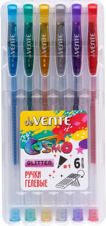 Набор ручек гелевых Cosmo Glitter, 6 цветов Набор ручек гелевых Cosmo Glitter, 6 цветов обложка книги