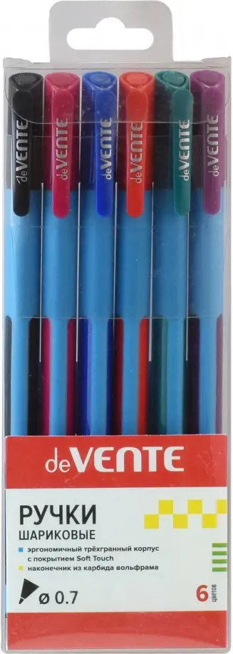 Набор шариковых ручек Trio Soft, 6 цветов обложка книги