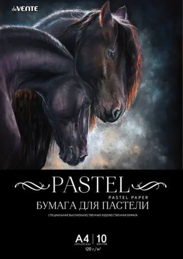 Бумага для пастели, черная, А4, 10 листов обложка книги