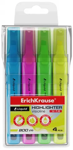 Набор текстмаркеров Liquid Visioline Neon, 4 шт. обложка книги