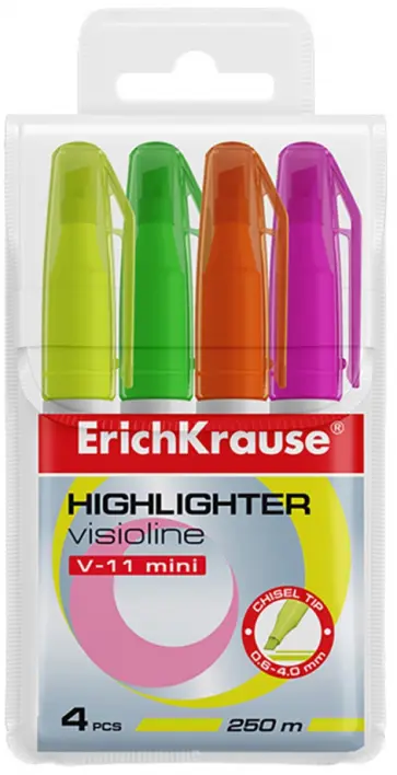 Набор текстмаркеров Visioline Mini, 4 шт. обложка книги