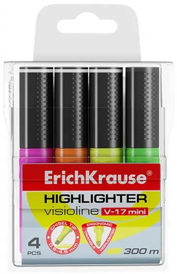 Набор текстмаркеров Visioline Mini, 4 шт. обложка книги