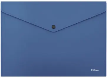 Папка-конверт на кнопке, синяя, А4 обложка книги