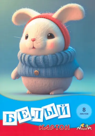 Картон белый Белый пушистик, 8 листов обложка книги