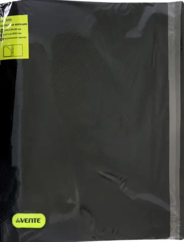 Папка на кольцах MonoChrome, A4, черная с желтым обложка книги