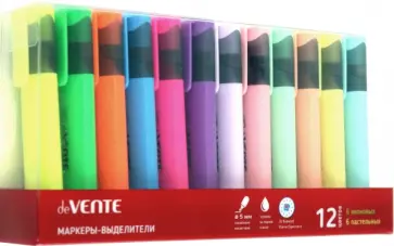 Набор маркеров-выделителей, 12 цветов обложка книги