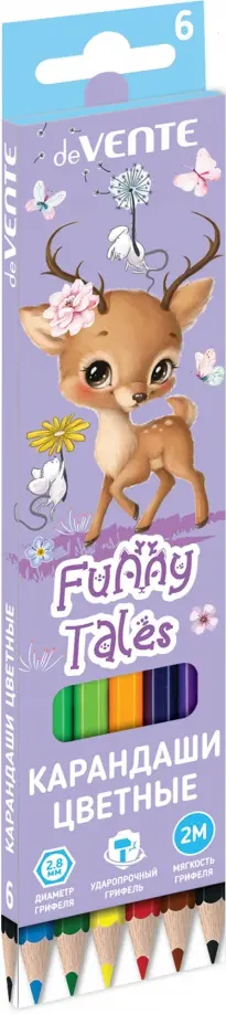 Карандаши цветные Funny Tales, 6 цветов обложка книги