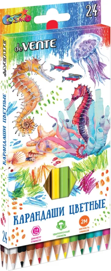 Карандаши цветные Cosmo, 24 цвета обложка книги