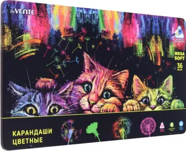 Карандаши цветные Trio Mega Soft, 36 цветов обложка книги