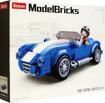 Конструктор Спортивная машина, синяя обложка книги